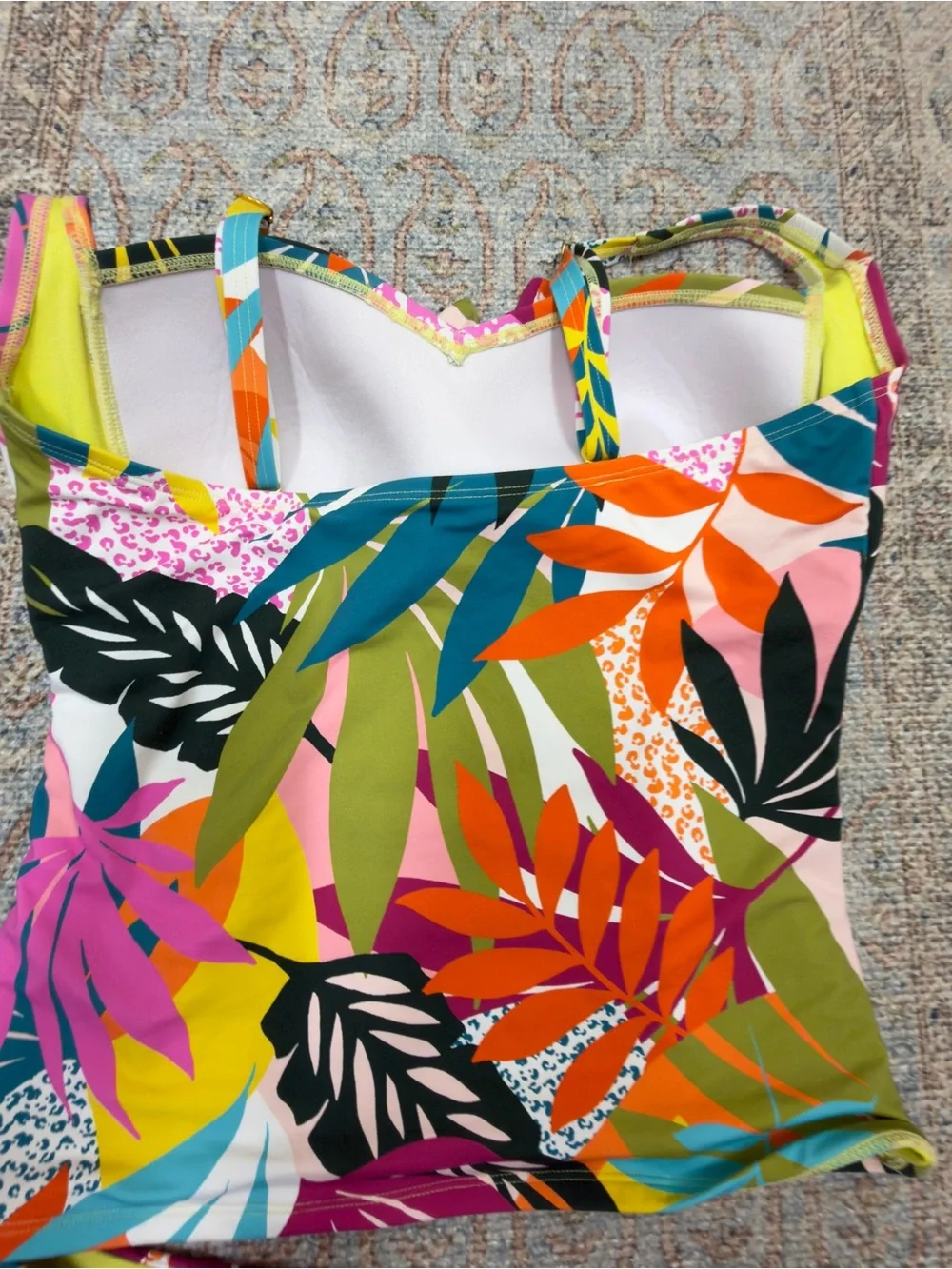 Bleu Rod Beattie Multi-Color Tropical Print Tankini size 8D/8